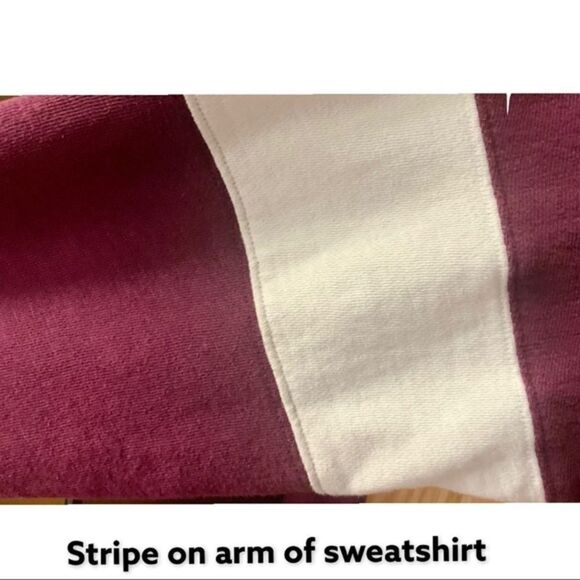 Pink Victoria Secret Maroon & White LongSleeve Logo Sweatshirt. ( Oversized) - Picture 8 of 15